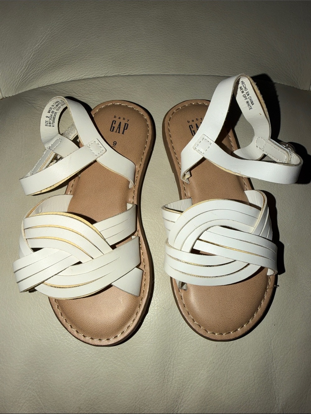 GAP White Braided Strappy Kids Sandals